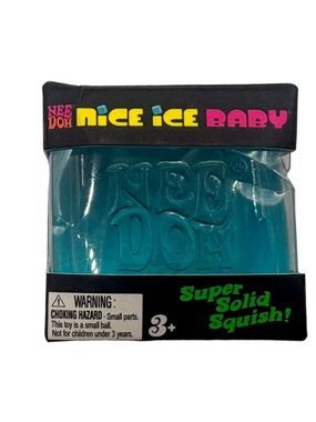 NeeDoh Nice Ice Baby Fidget Toy Blue Squish Sensory Cube NIB